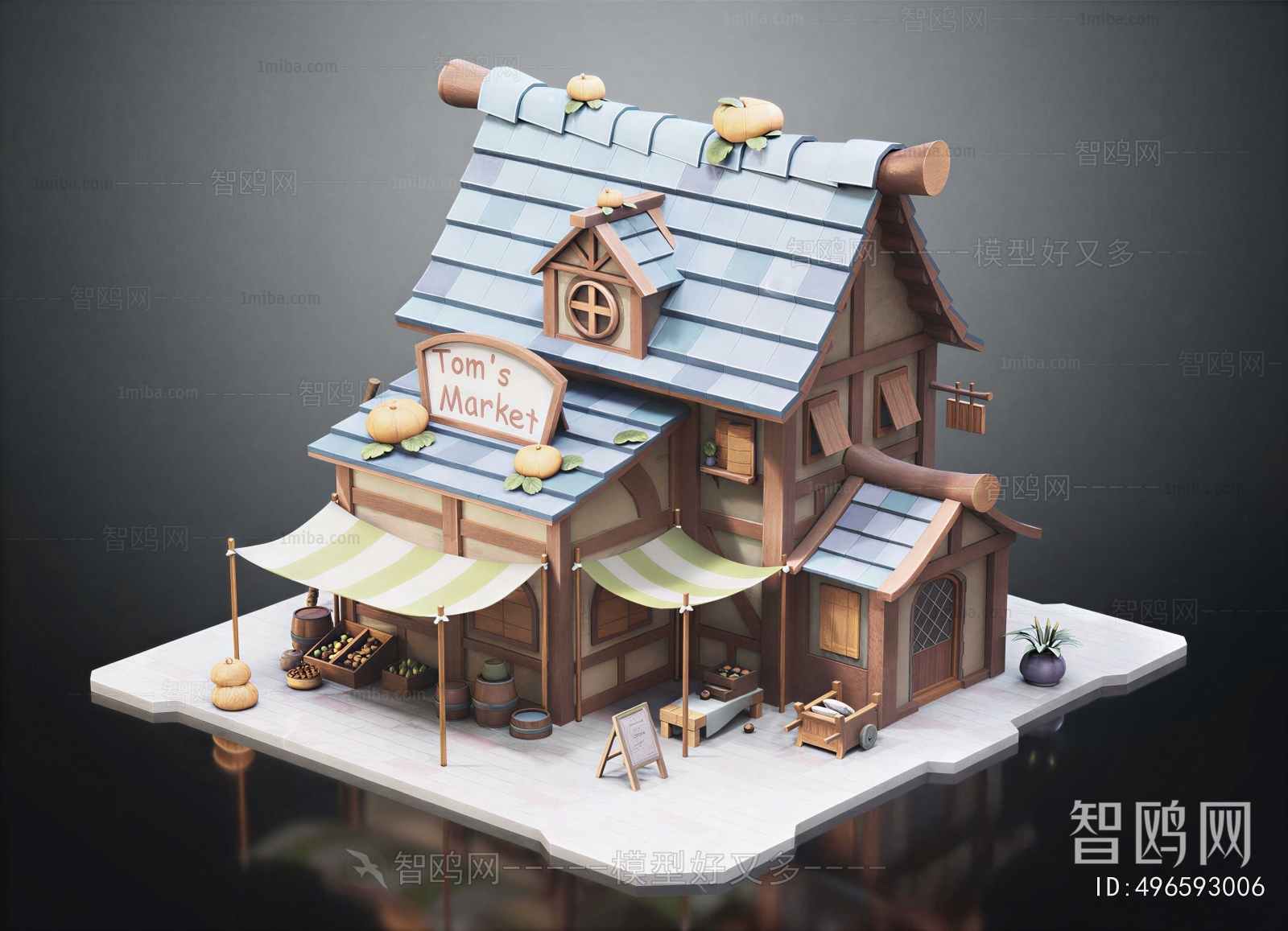 Simple European Style Cartoon House