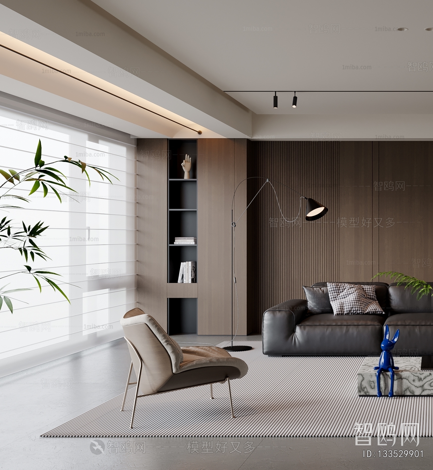 Modern Wabi-sabi Style A Living Room