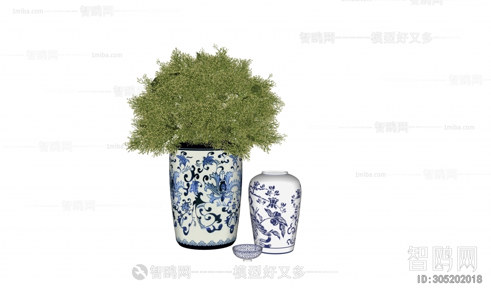 New Chinese Style Potted Green Plant