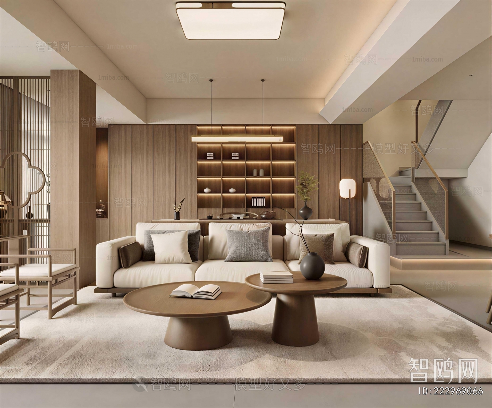 New Chinese Style A Living Room