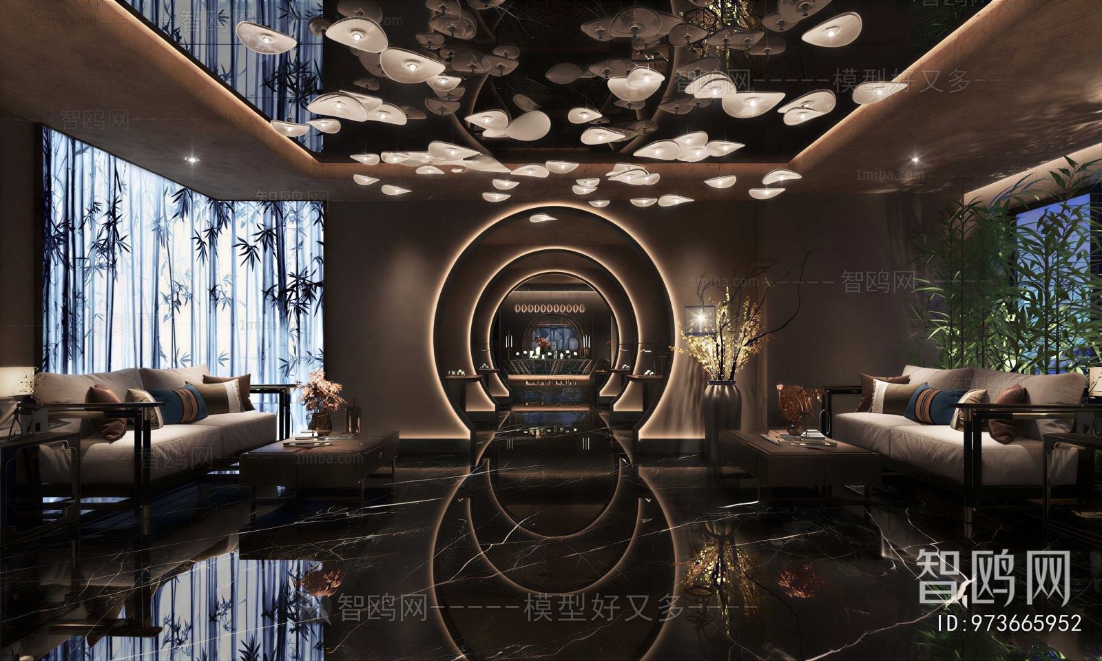 New Chinese Style A Living Room