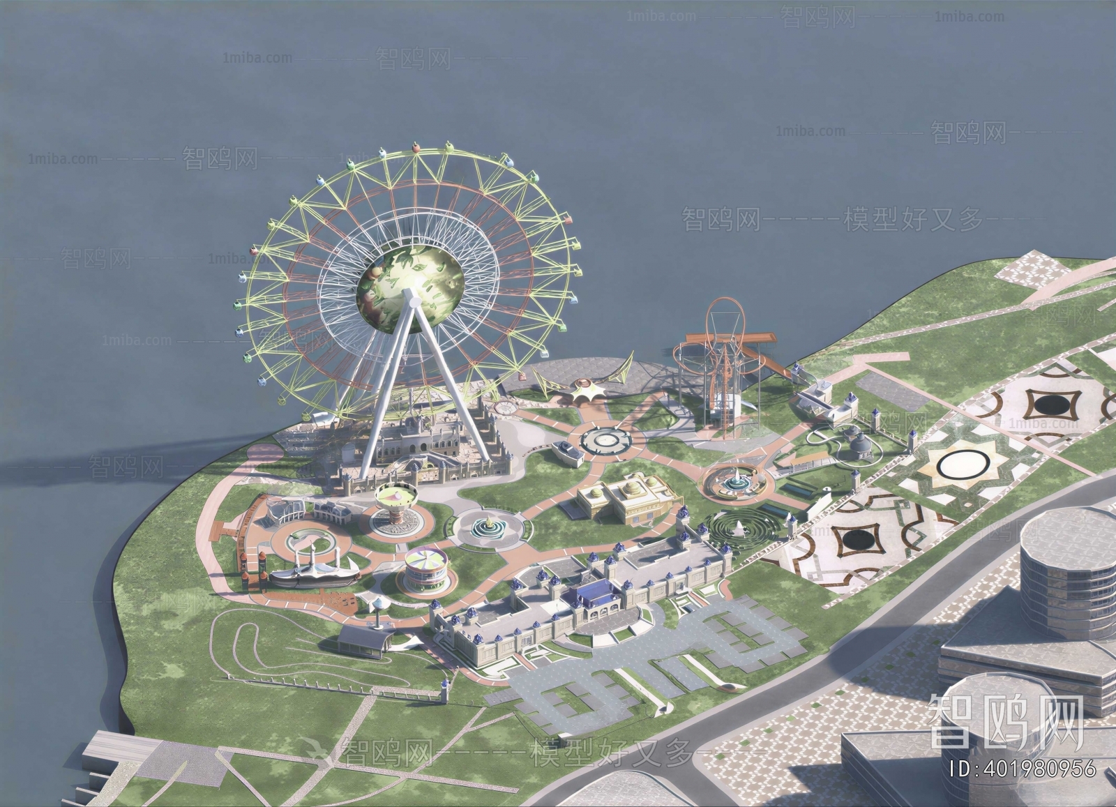 Modern Architectural Bird's-eye View Planning