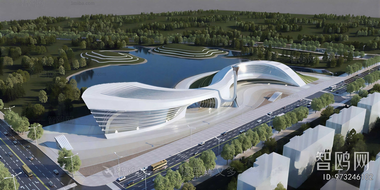 Modern Architectural Bird's-eye View Planning