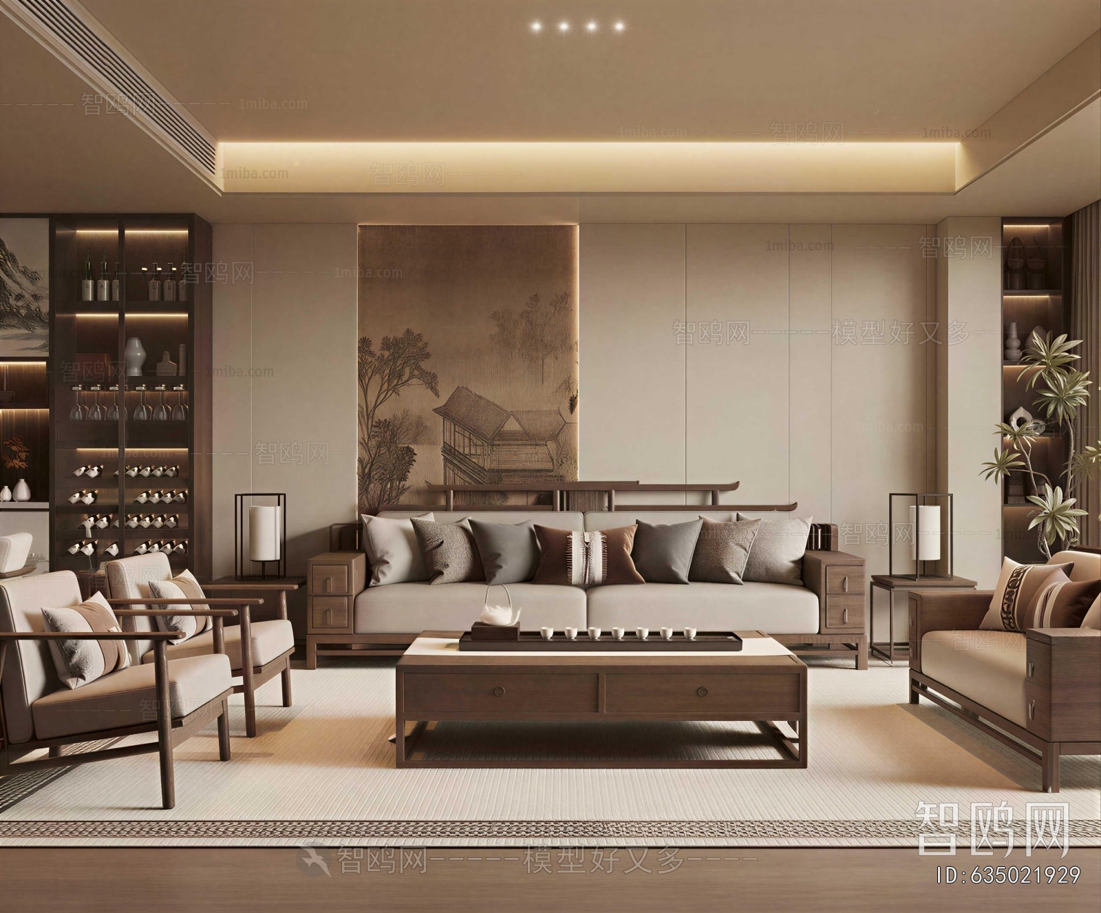 New Chinese Style A Living Room