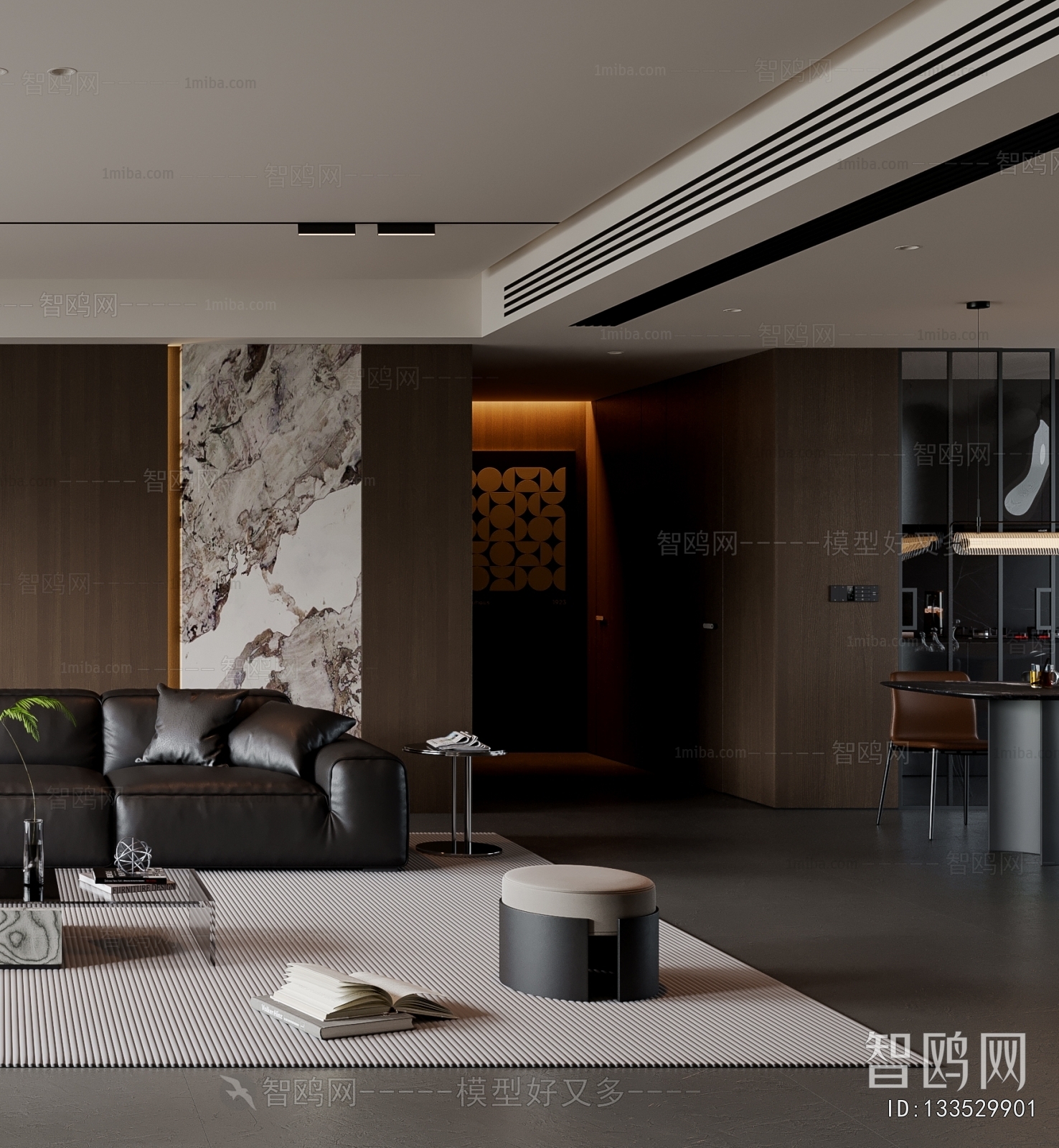 Modern Wabi-sabi Style A Living Room