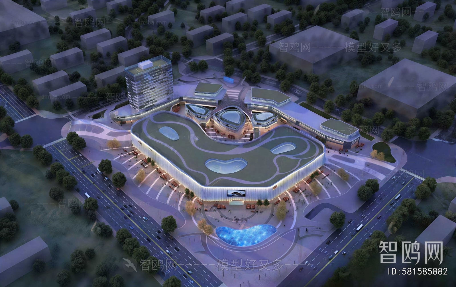 Modern Architectural Bird's-eye View Planning