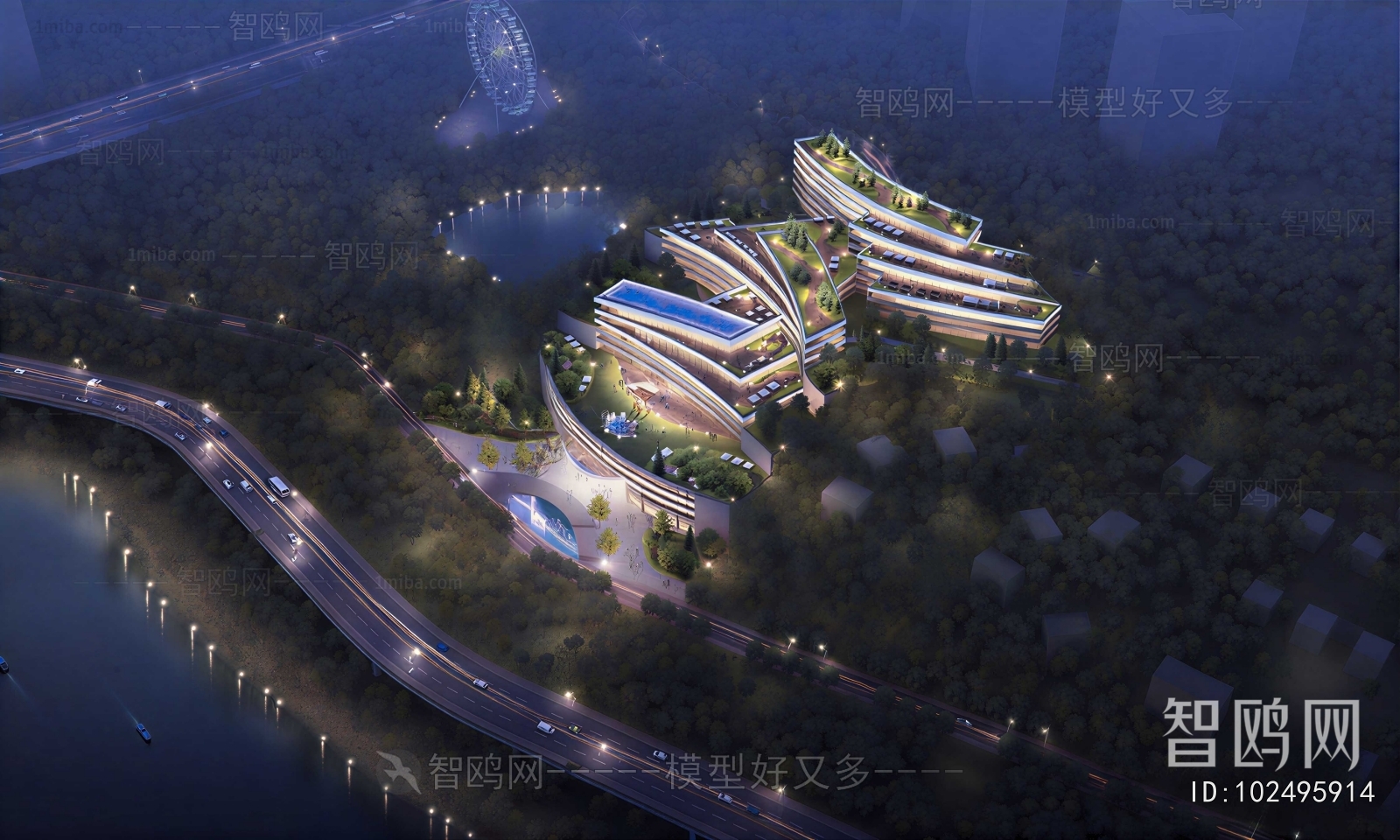 Modern Architectural Bird's-eye View Planning