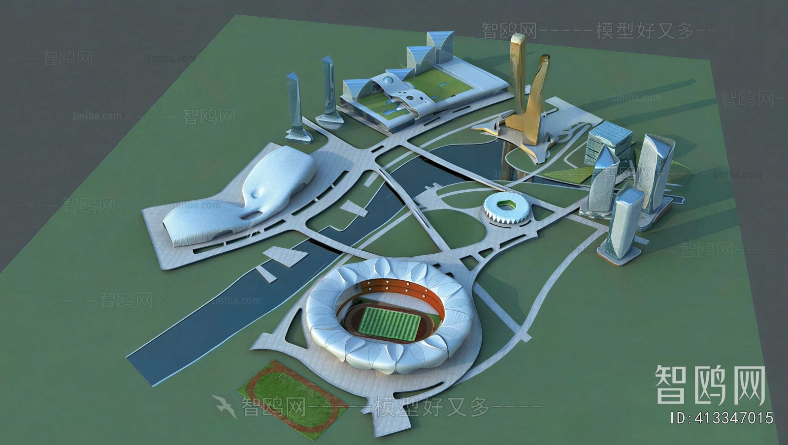 Modern Architectural Bird's-eye View Planning