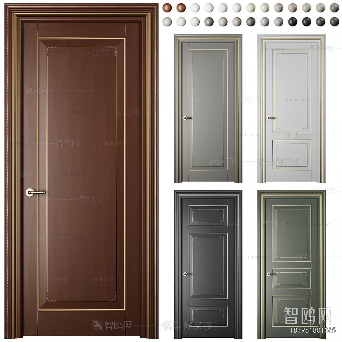 Simple European Style Single Door
