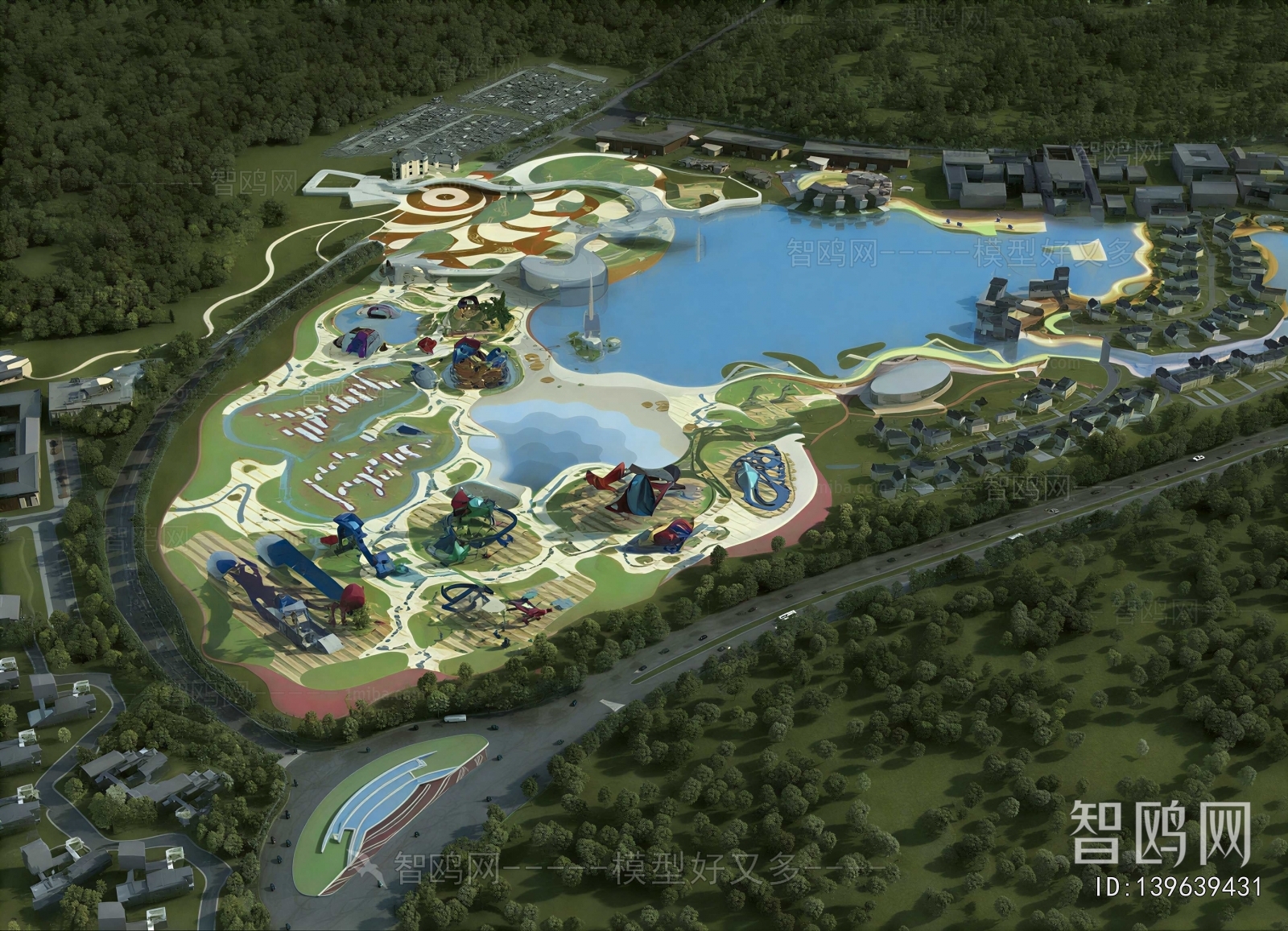 Modern Architectural Bird's-eye View Planning