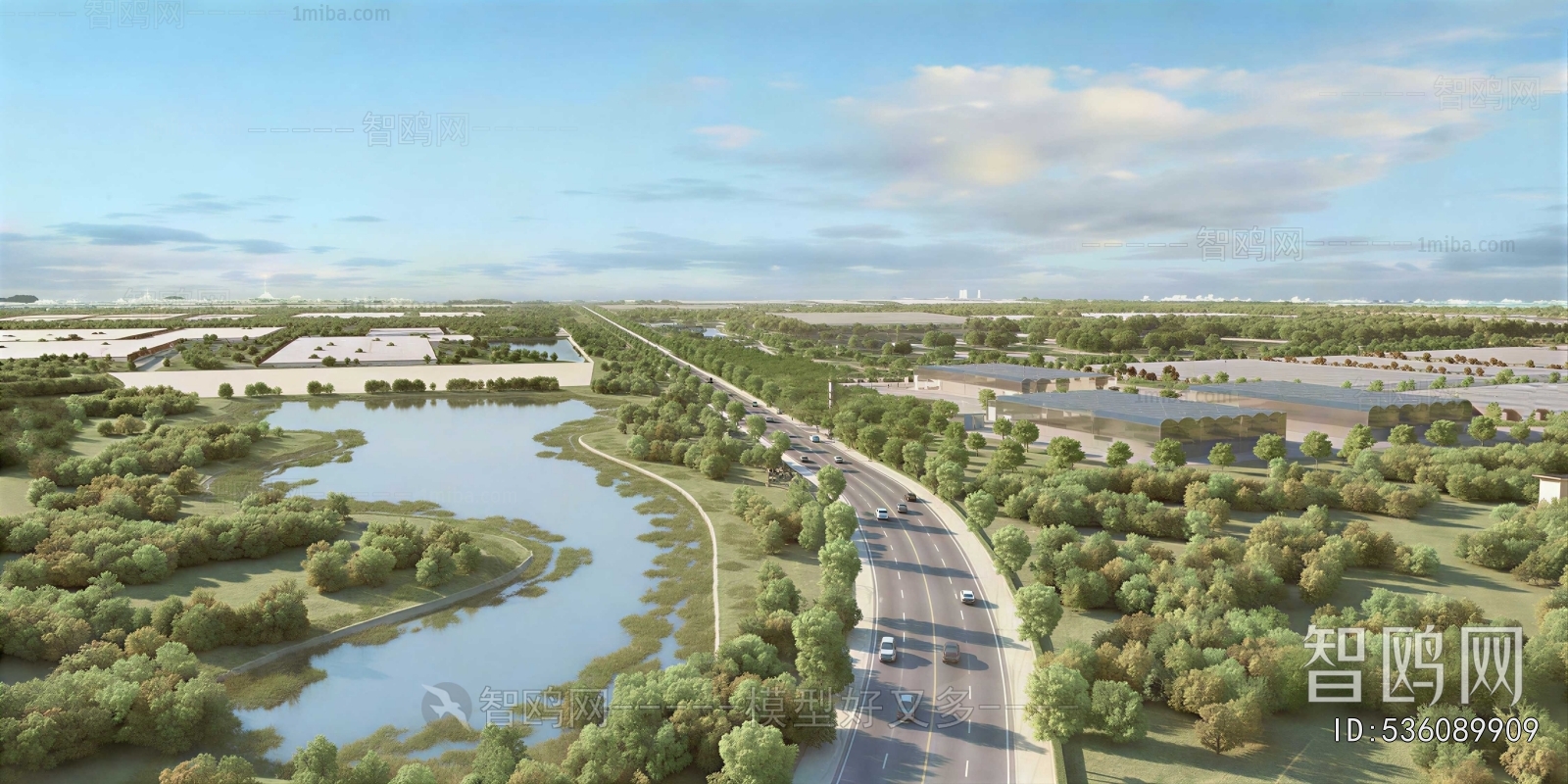 Modern Architectural Bird's-eye View Planning