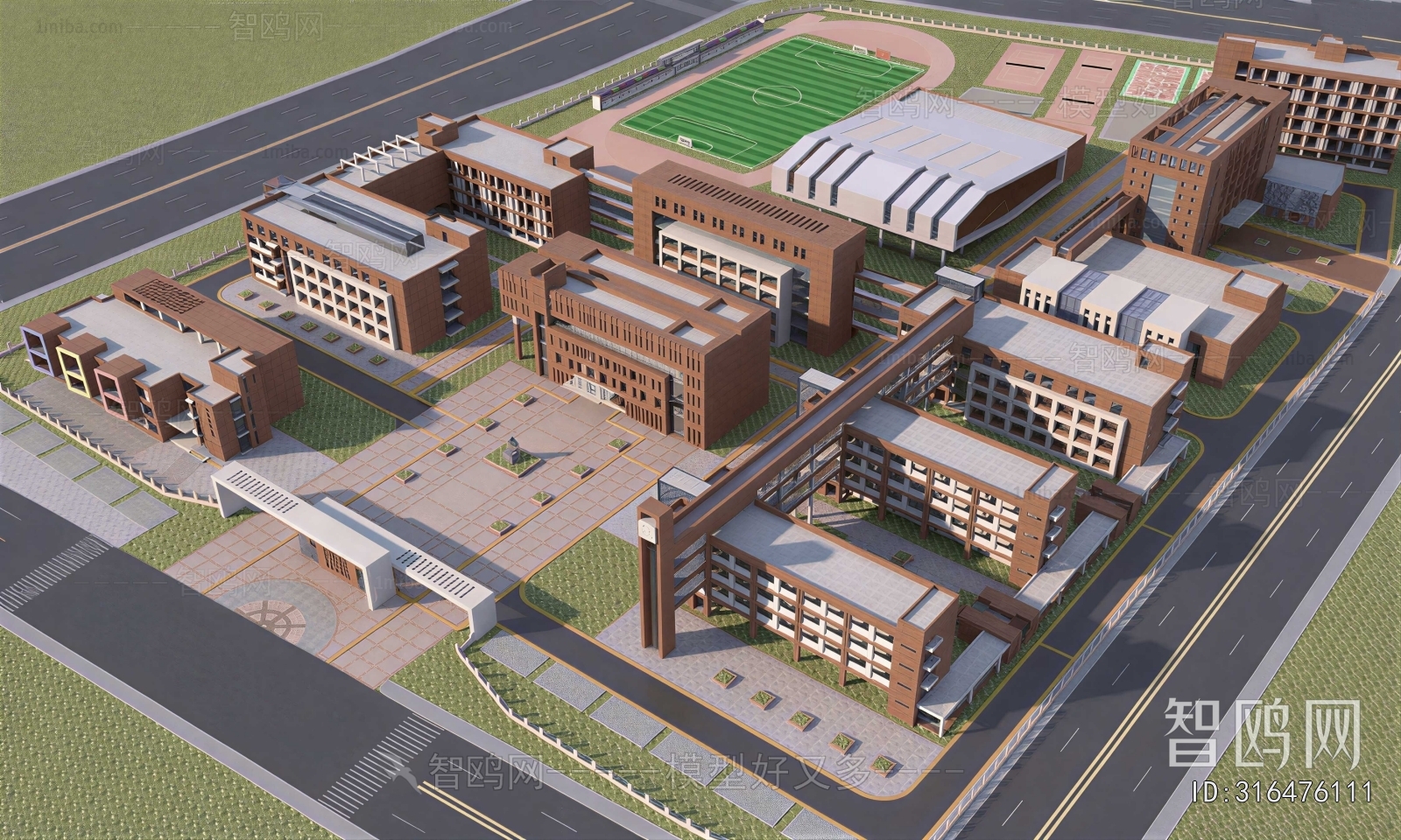 Modern Architectural Bird's-eye View Planning