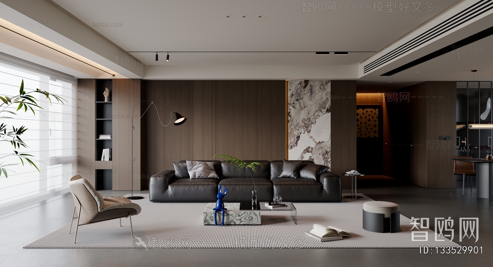 Modern Wabi-sabi Style A Living Room