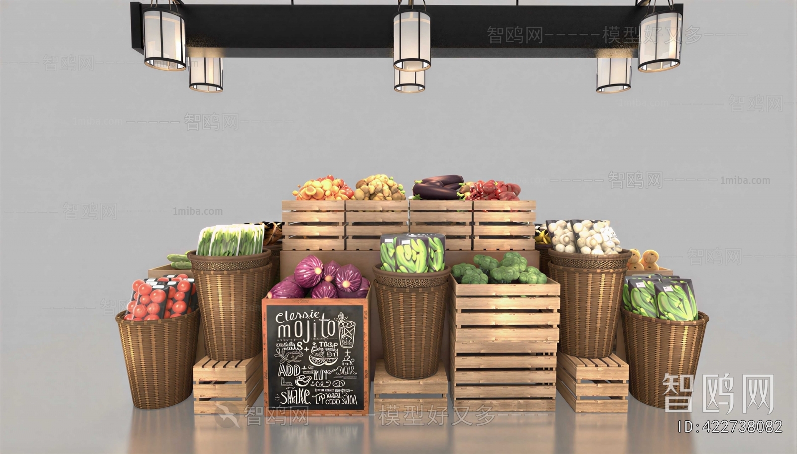 Industrial Style Supermarket Shelf