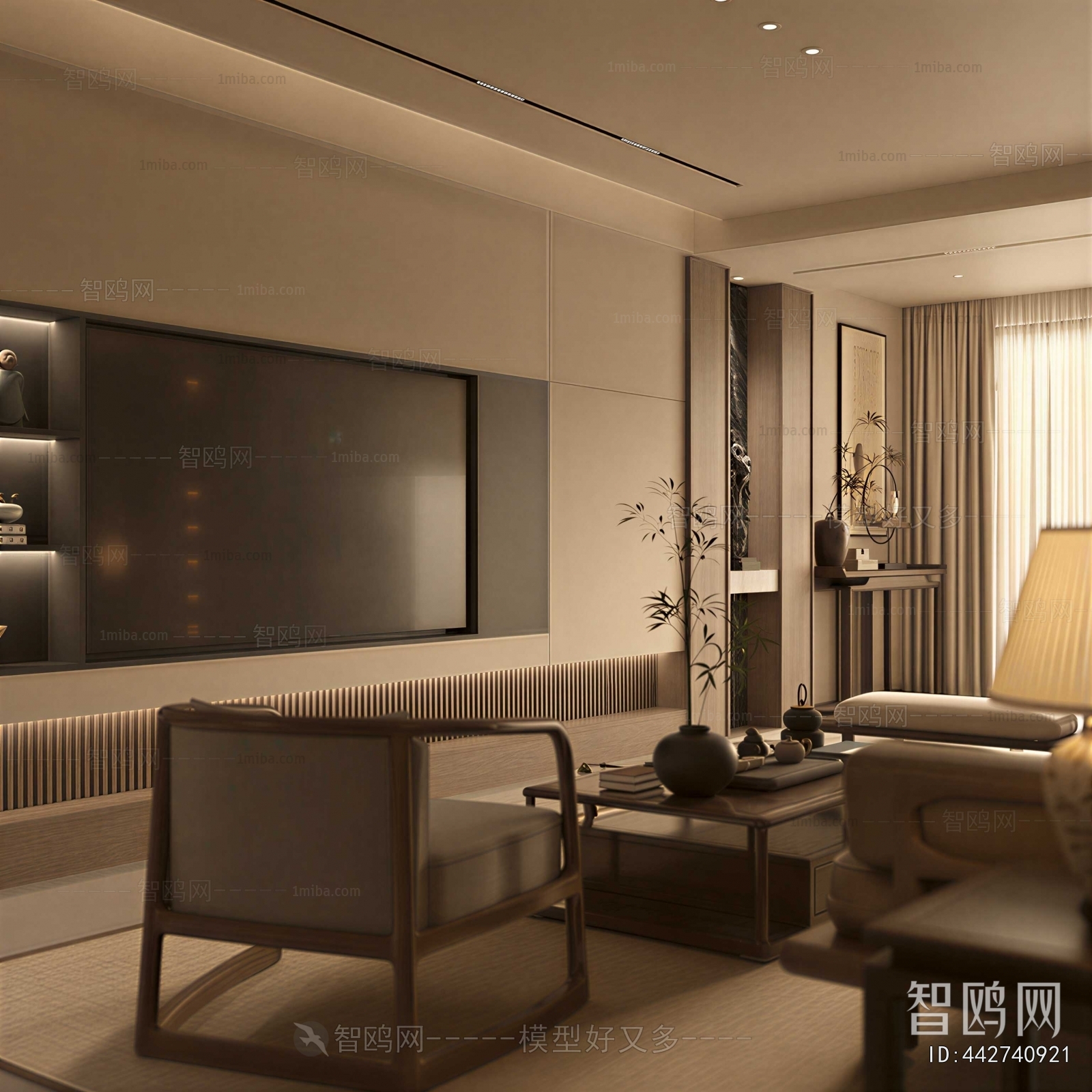 New Chinese Style A Living Room