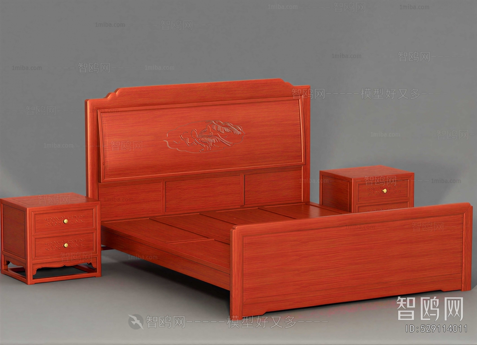 New Chinese Style Double Bed