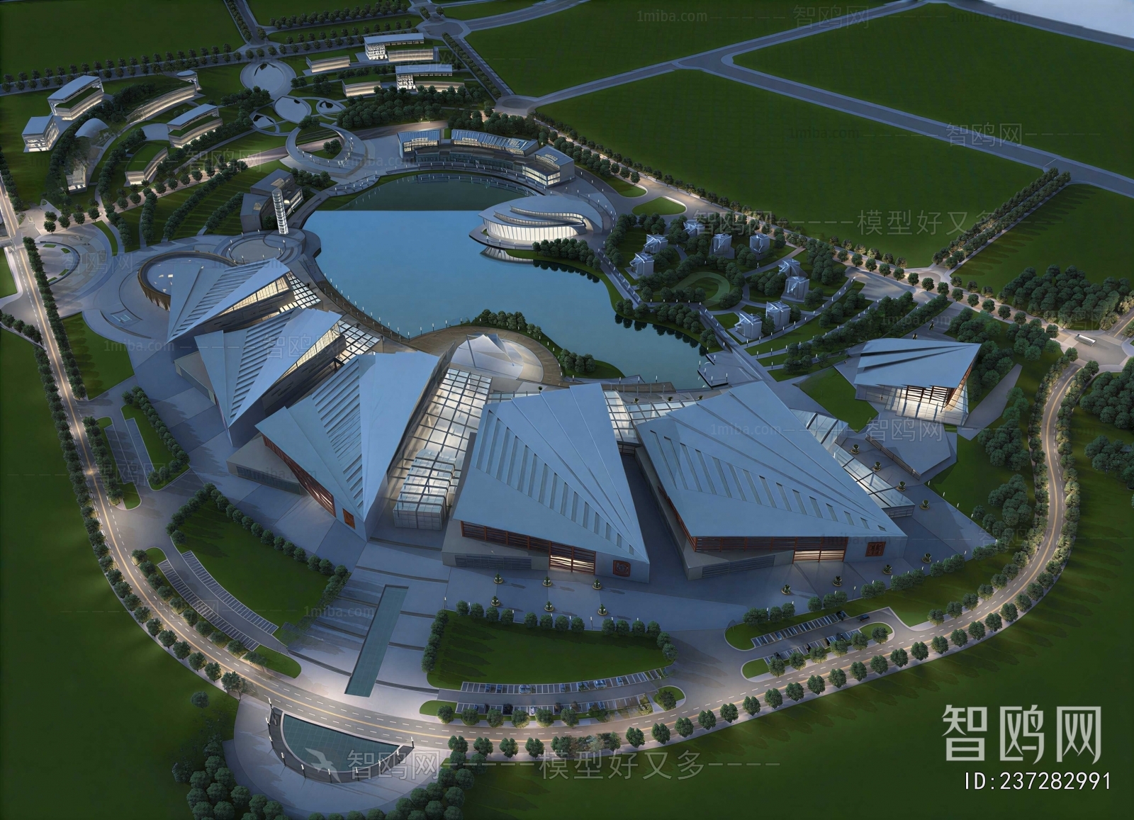 Modern Architectural Bird's-eye View Planning