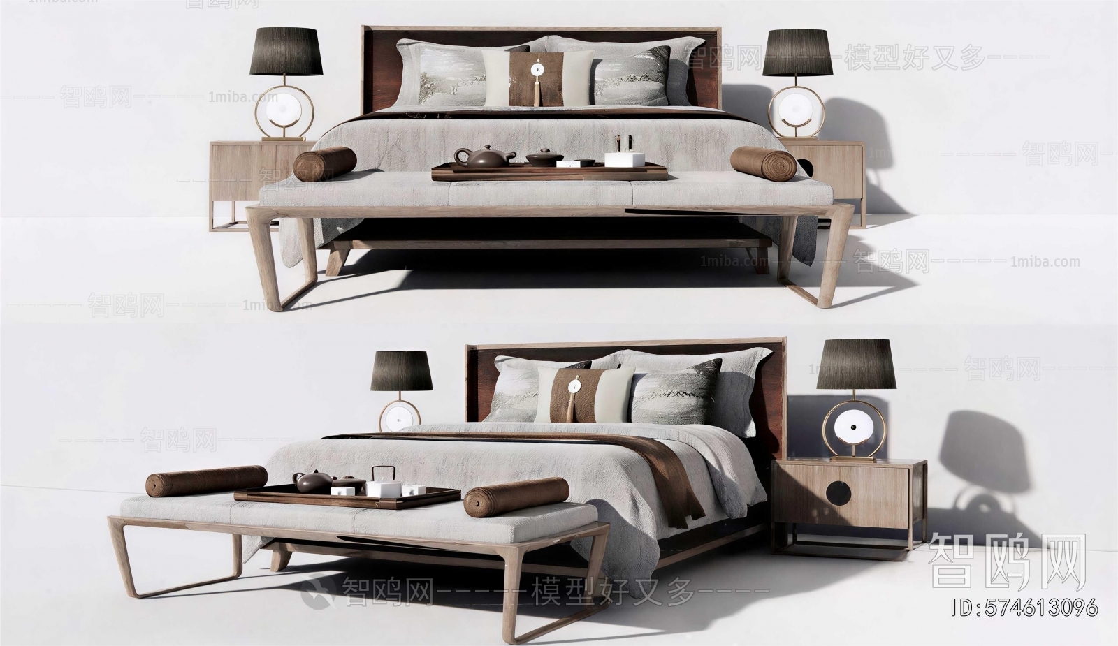 New Chinese Style Double Bed