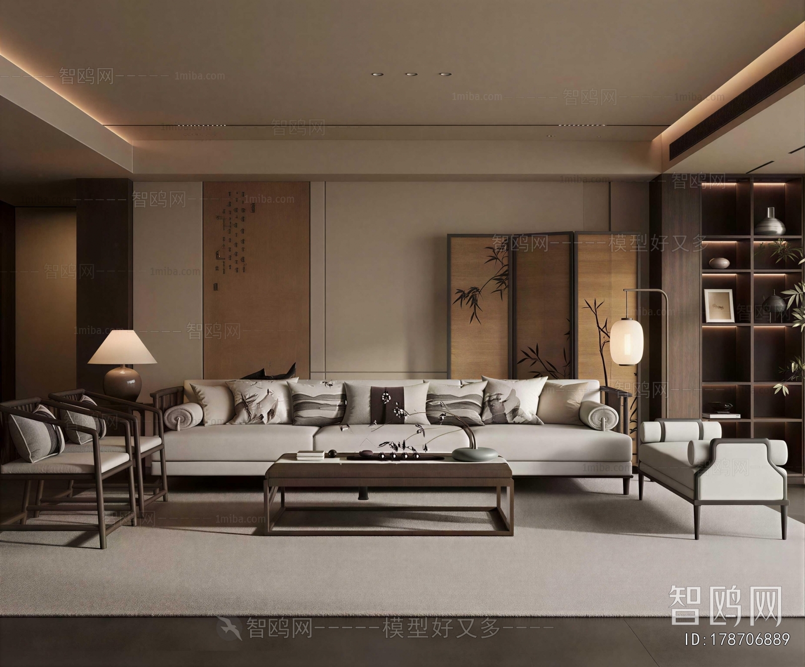 New Chinese Style A Living Room