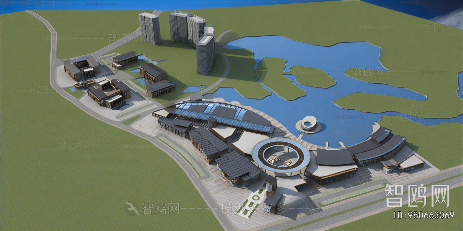 Modern Architectural Bird's-eye View Planning