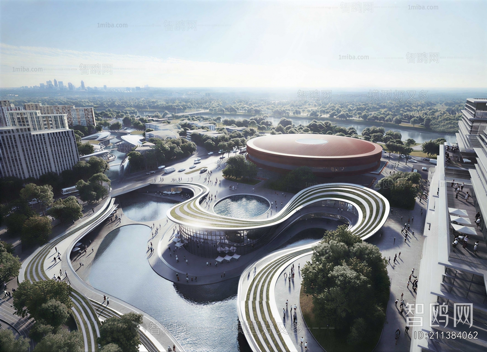 Modern Architectural Bird's-eye View Planning