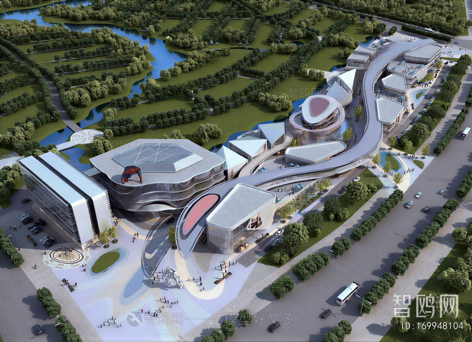 Modern Architectural Bird's-eye View Planning