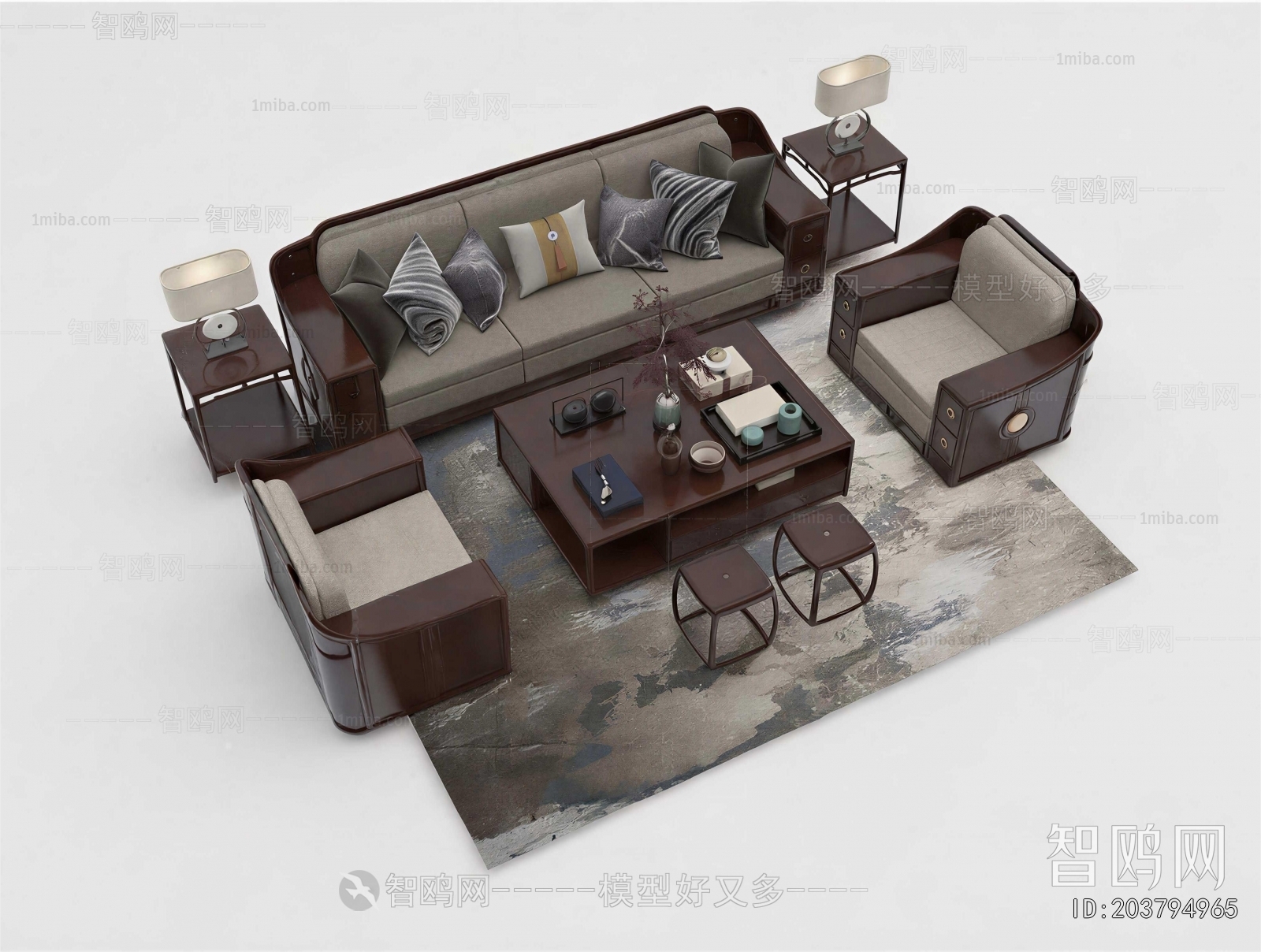 New Chinese Style Sofa Combination
