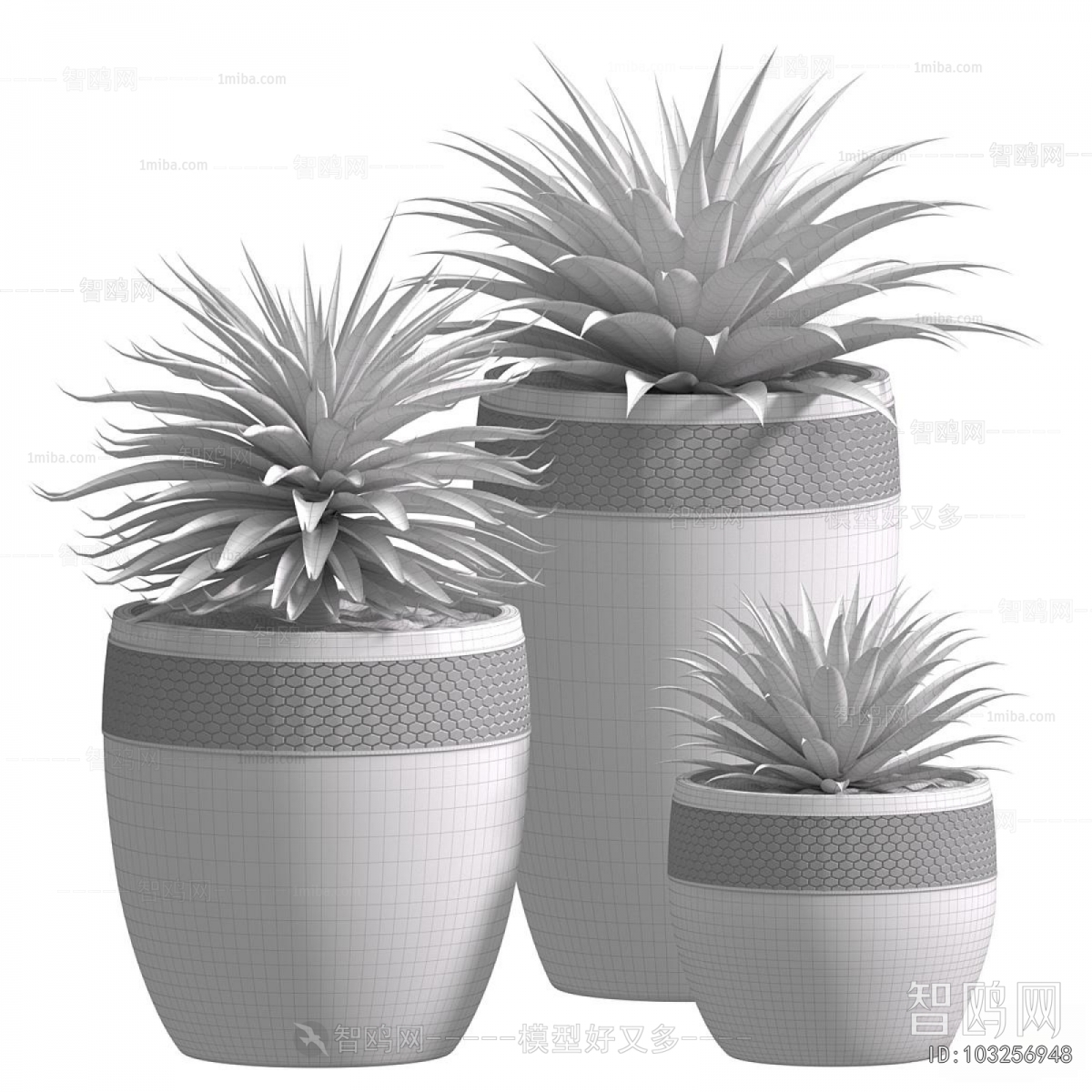 Modern Potted Green Plant