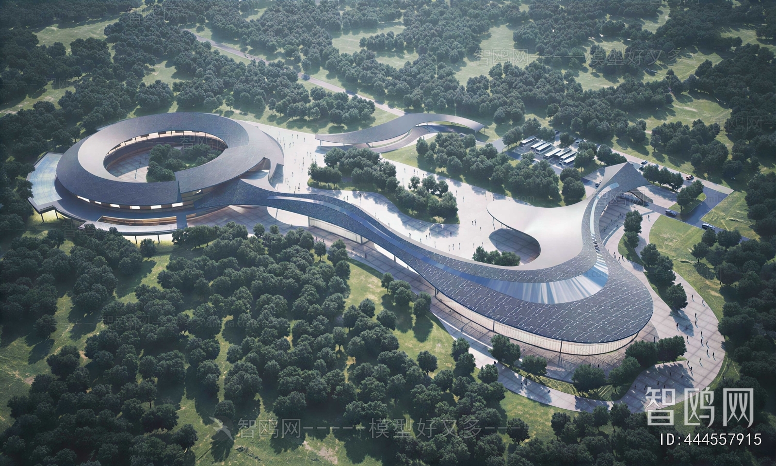 New Chinese Style Architectural Bird's-eye View Planning