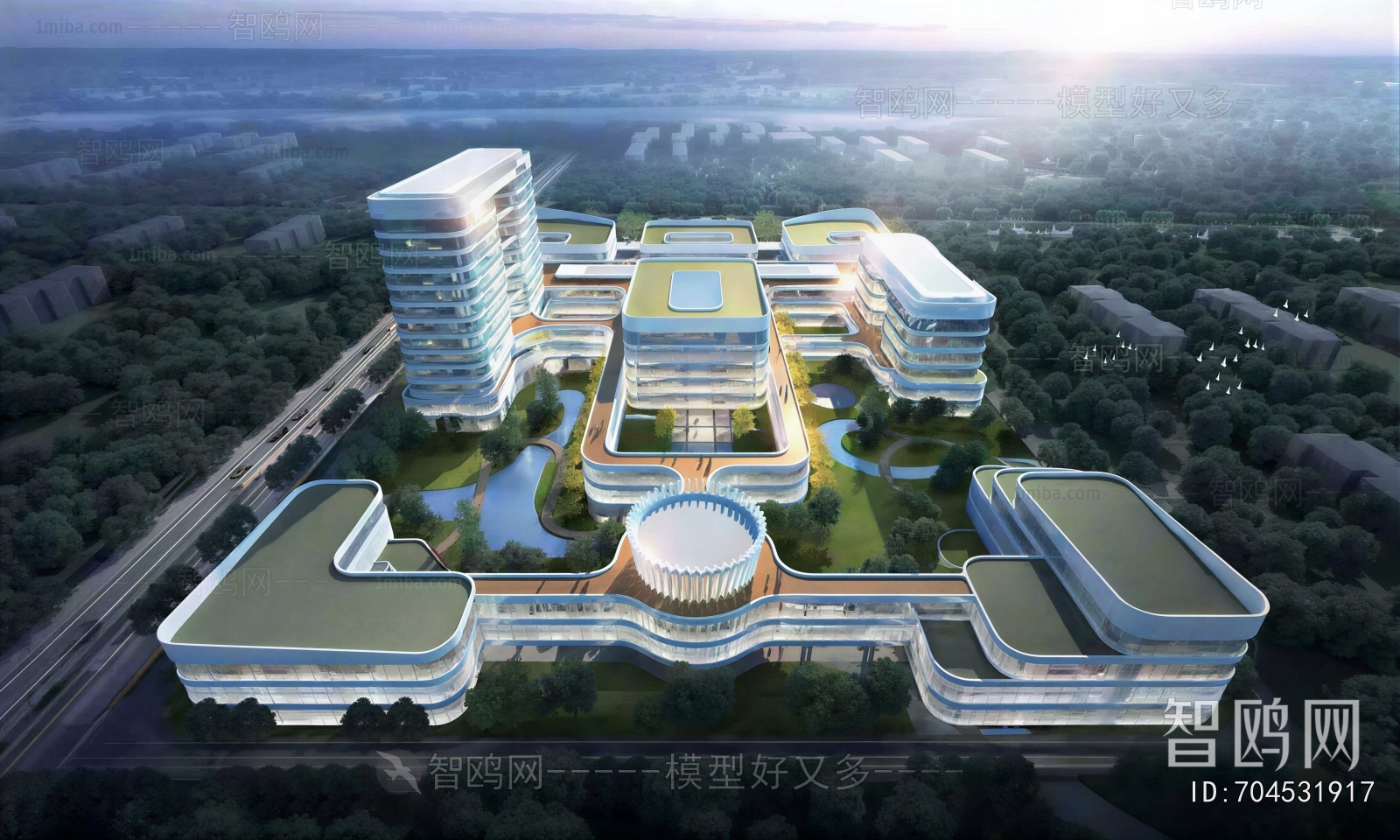 Modern Architectural Bird's-eye View Planning