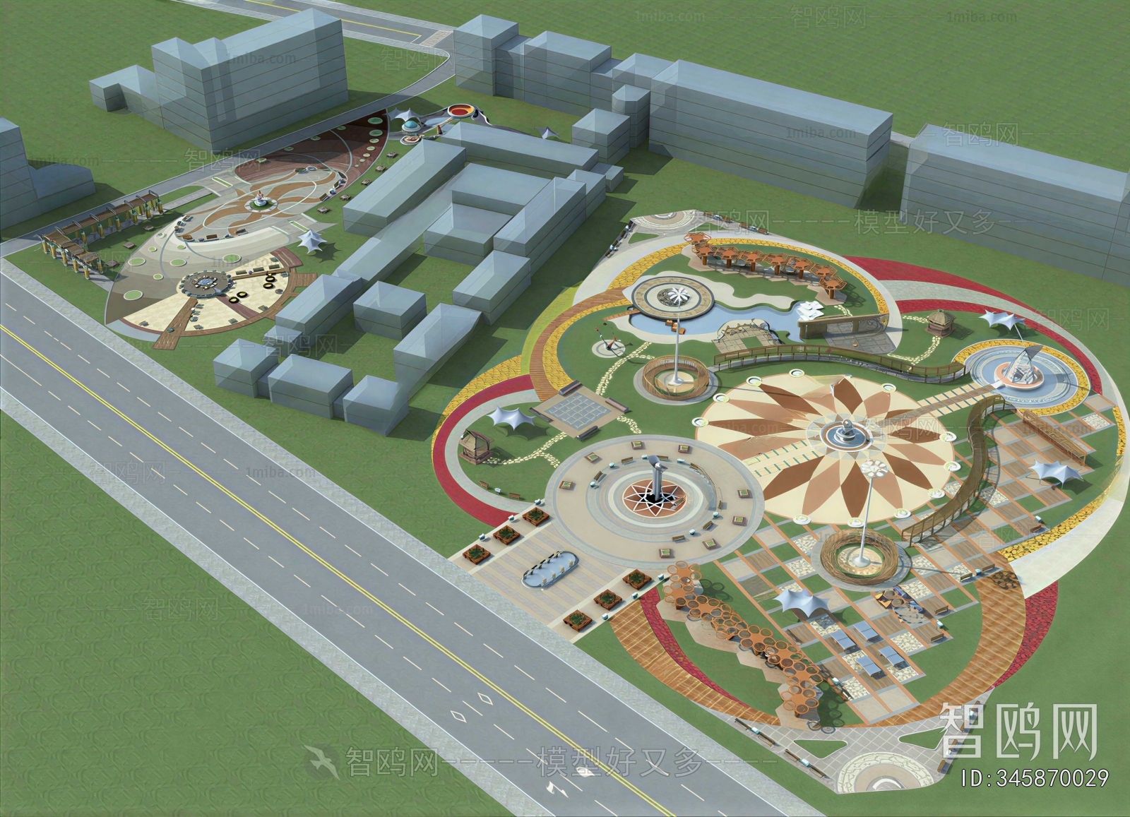 Modern Architectural Bird's-eye View Planning