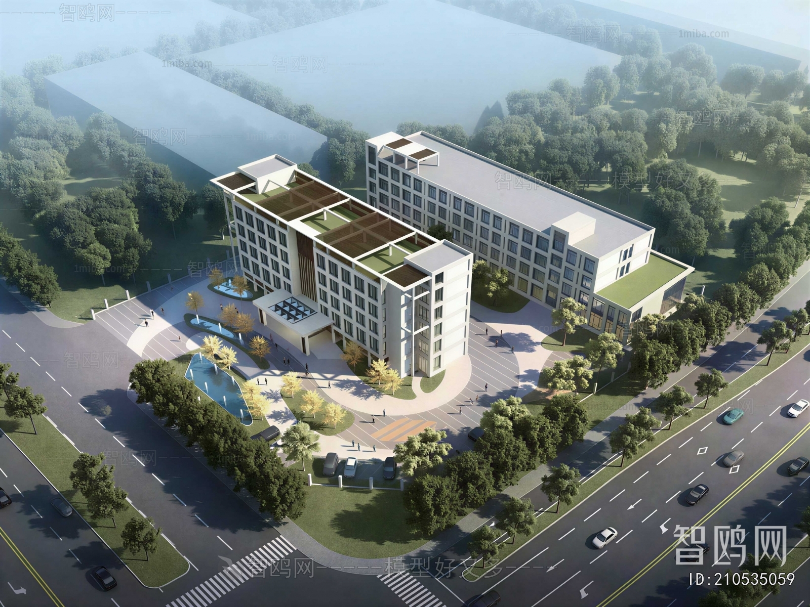 Modern Architectural Bird's-eye View Planning