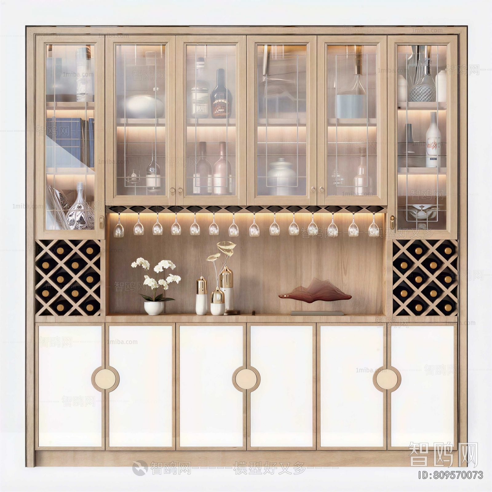 New Chinese Style Wine Cabinet