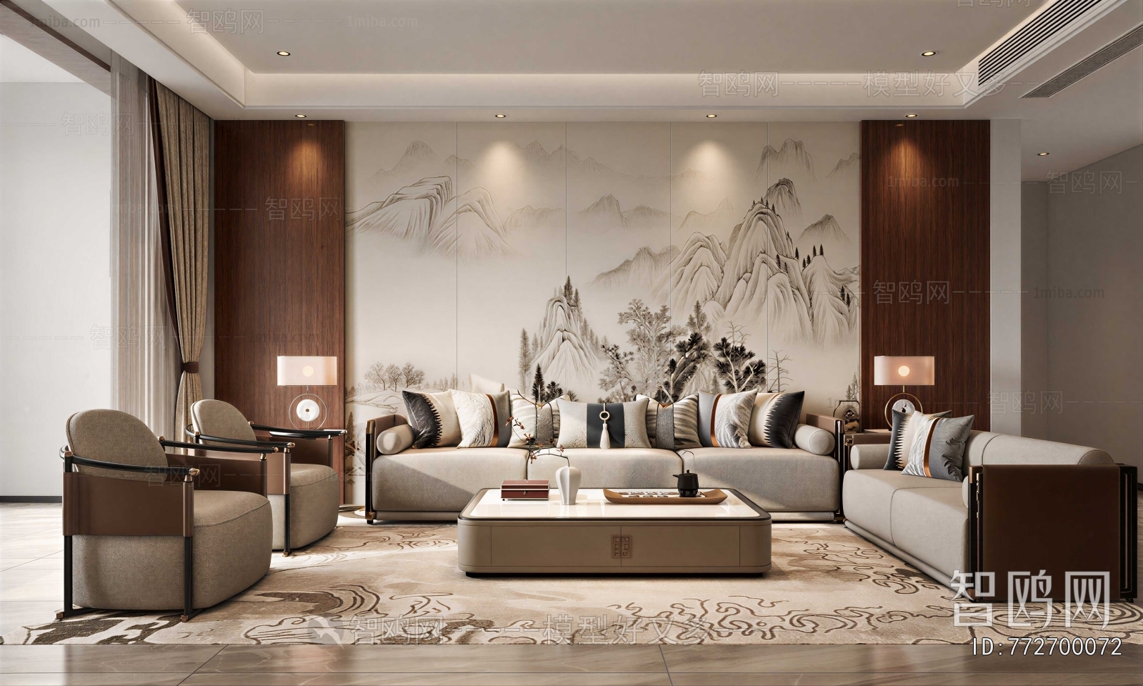 New Chinese Style A Living Room
