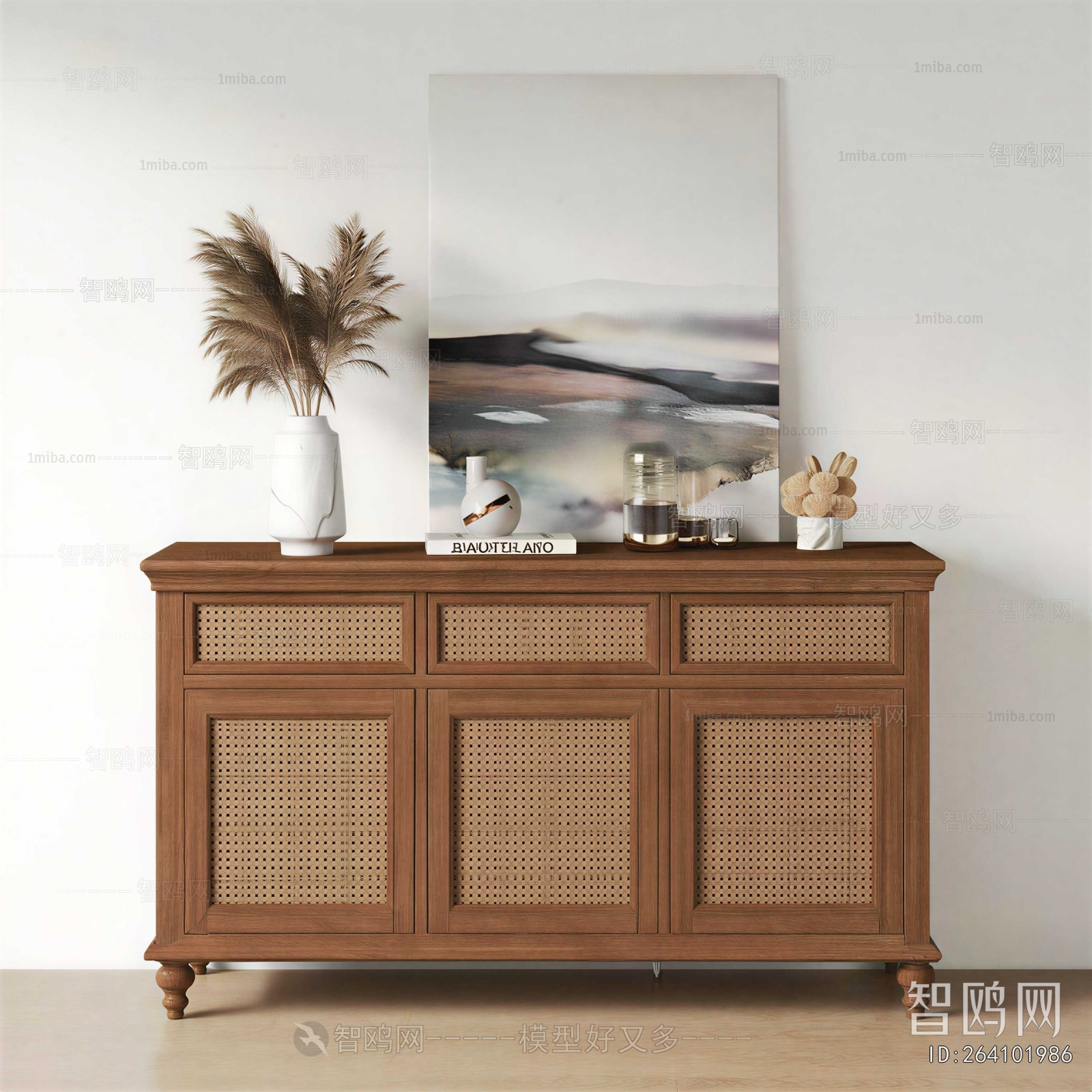 Wabi-sabi Style Side Cabinet