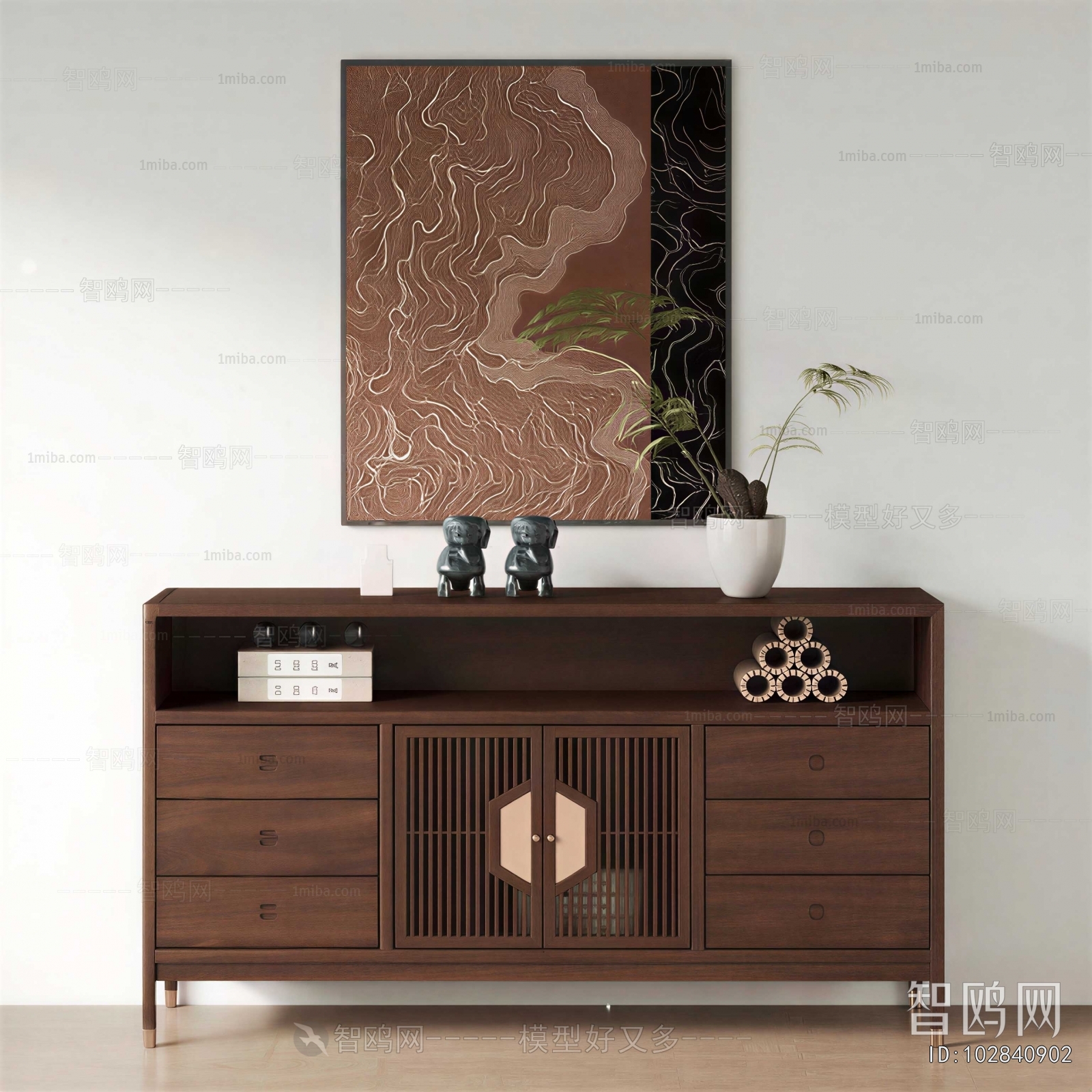 New Chinese Style Entrance Cabinet