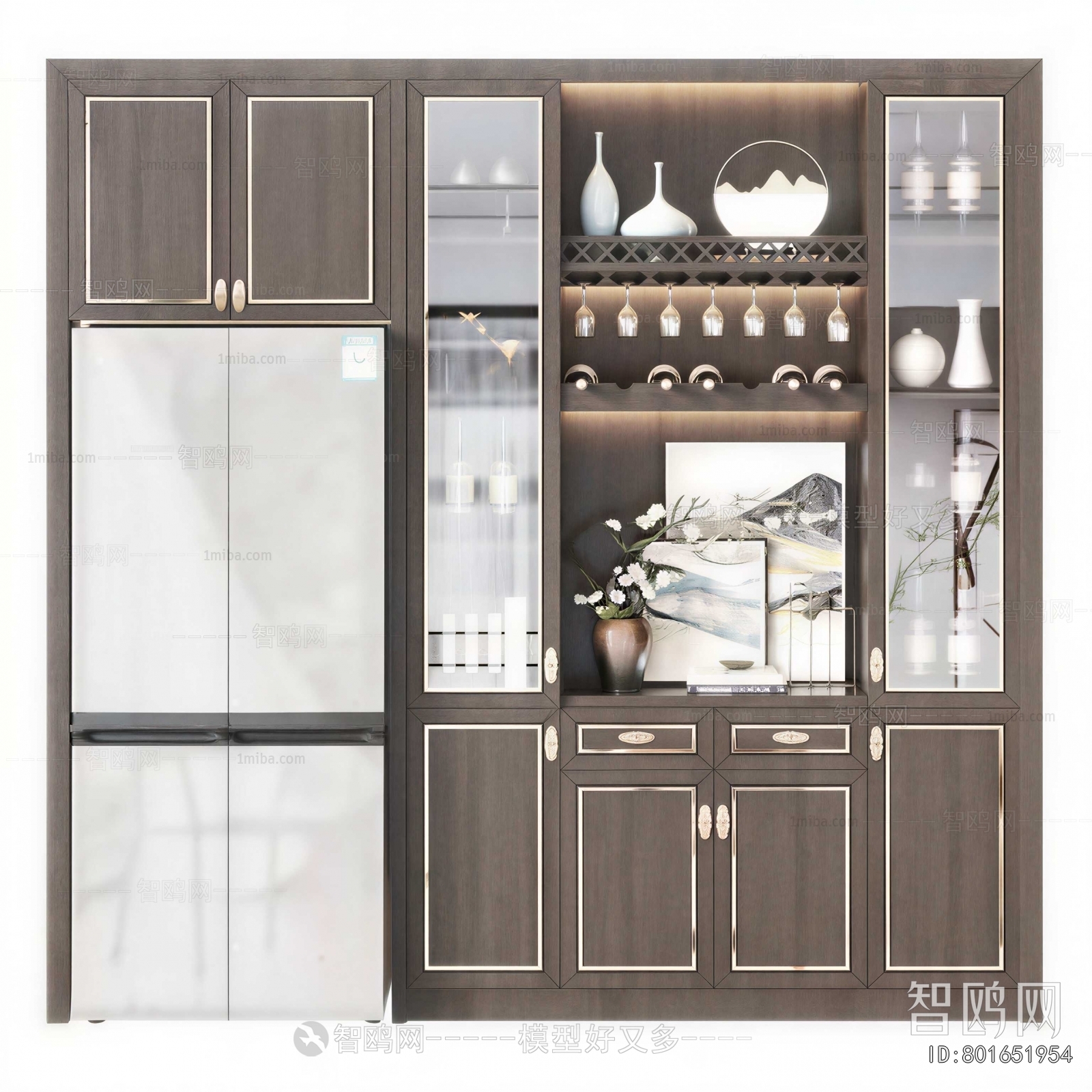 New Chinese Style Wine Cabinet