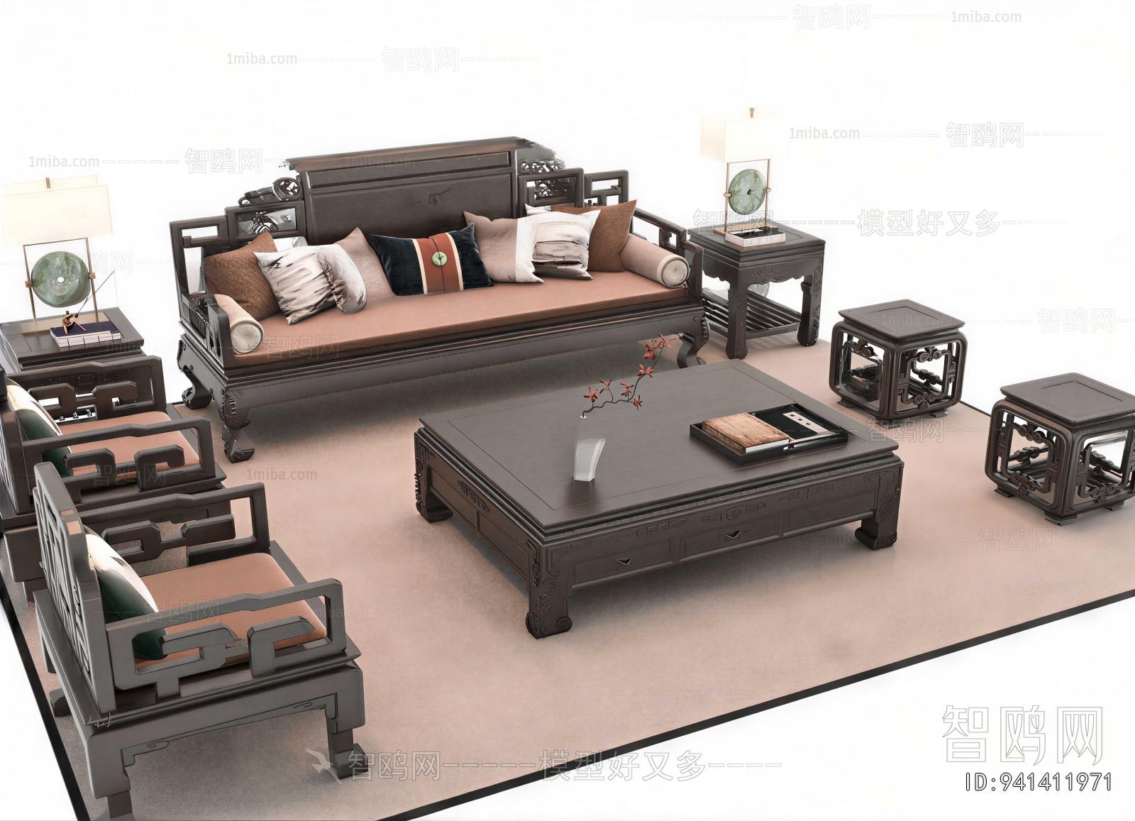 New Chinese Style Sofa Combination