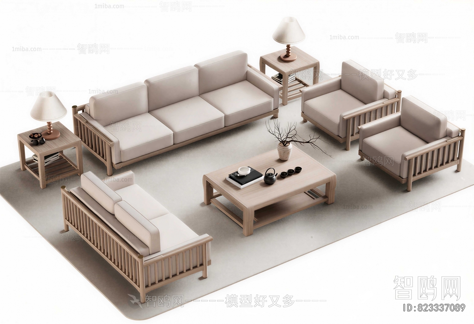New Chinese Style Sofa Combination