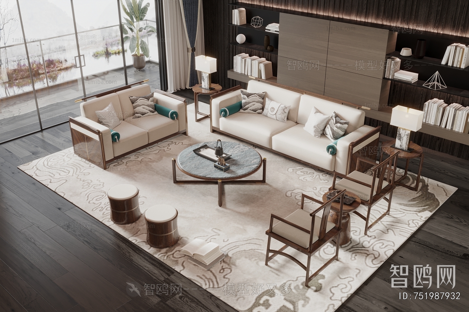 New Chinese Style Sofa Combination