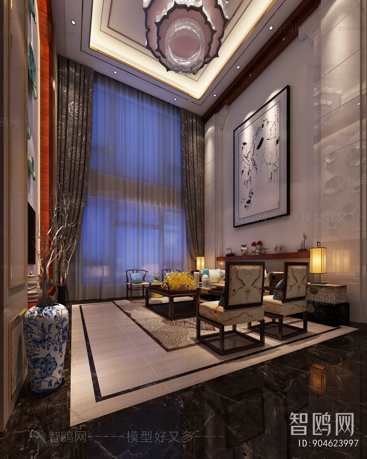 New Chinese Style A Living Room