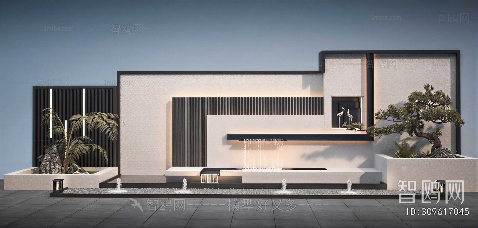 New Chinese Style Rockery Waterscape