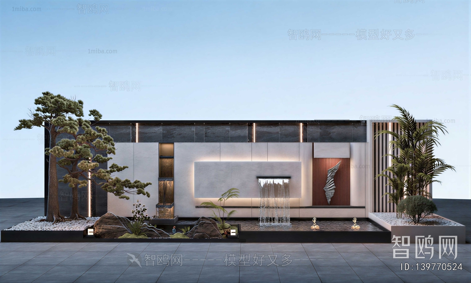 New Chinese Style Rockery Waterscape