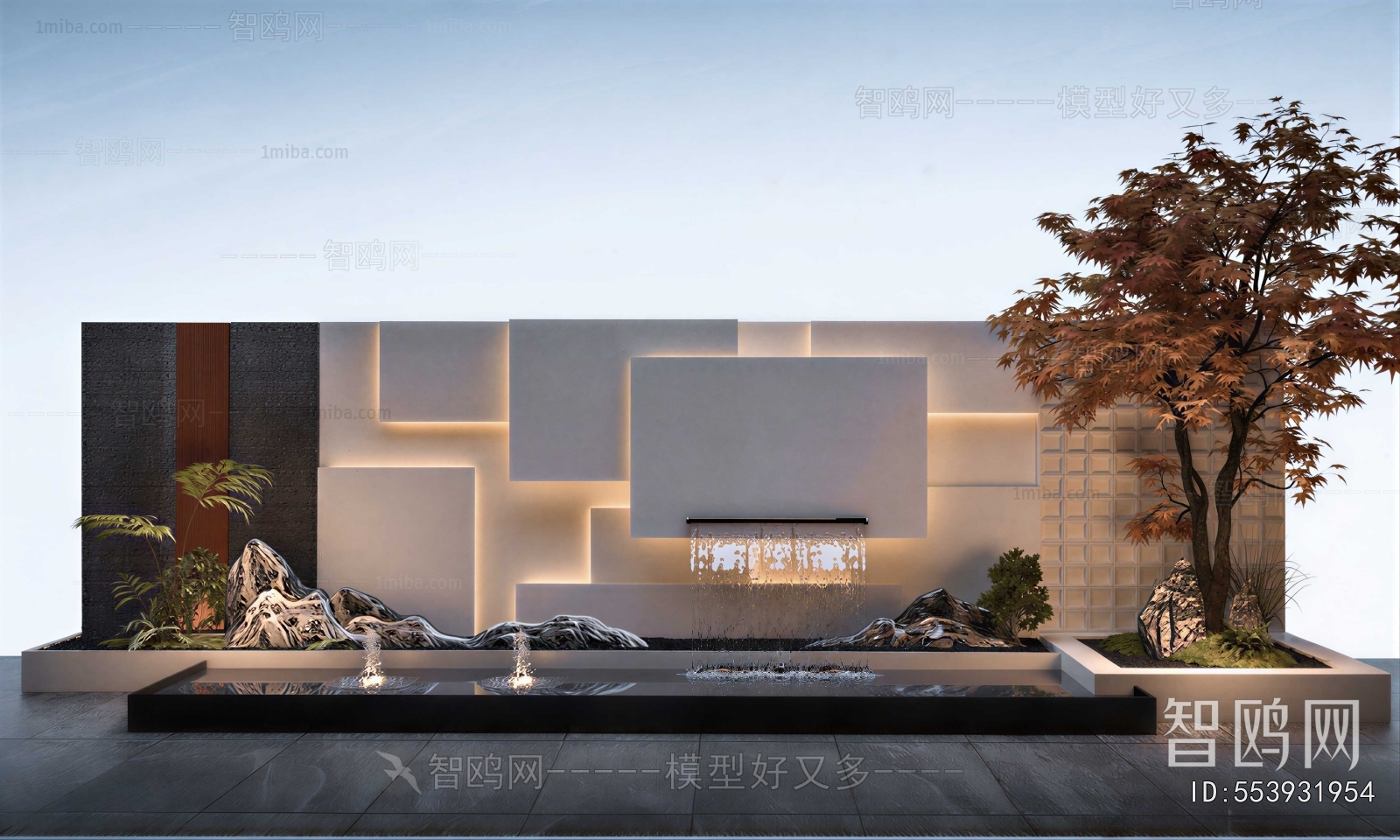 New Chinese Style Rockery Waterscape