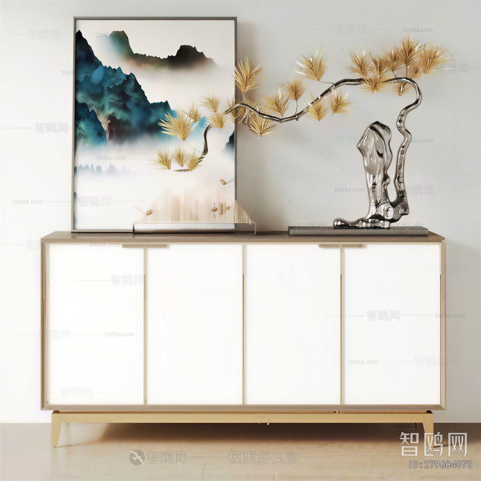 New Chinese Style Entrance Cabinet