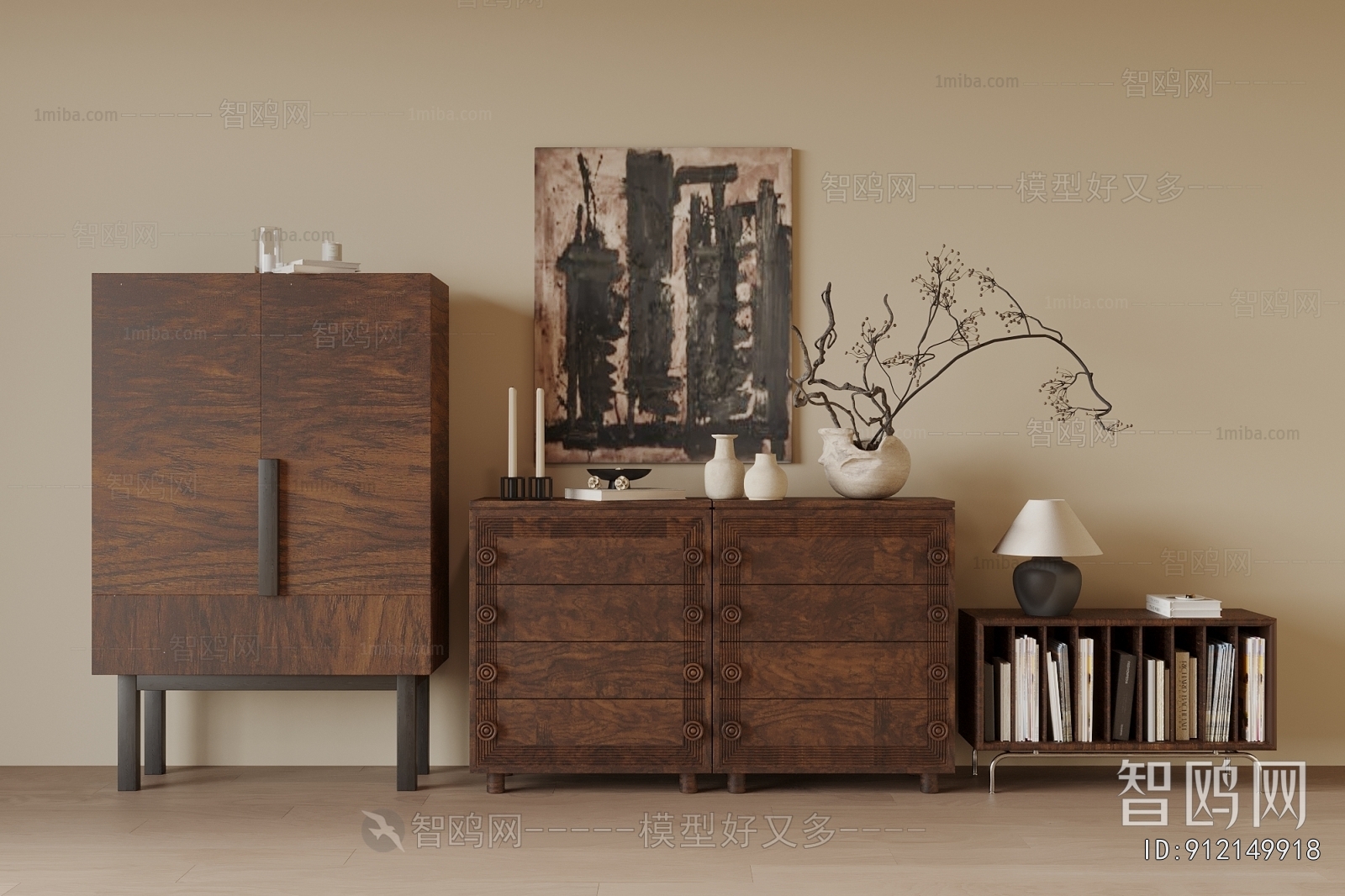 Wabi-sabi Style Side Cabinet