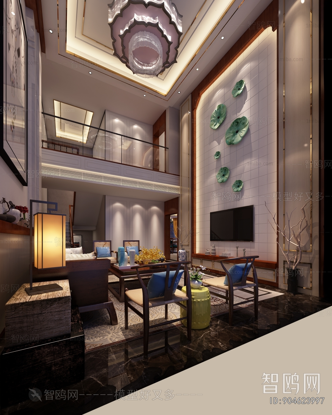 New Chinese Style A Living Room