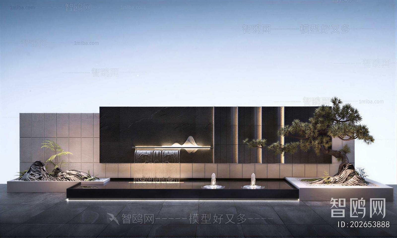 New Chinese Style Rockery Waterscape