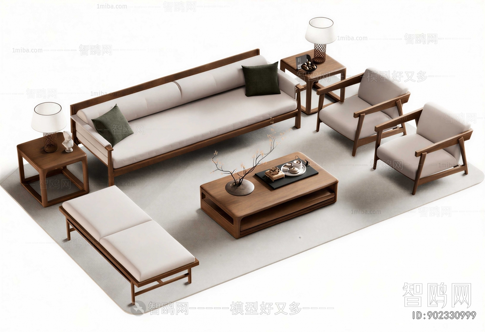 New Chinese Style Sofa Combination