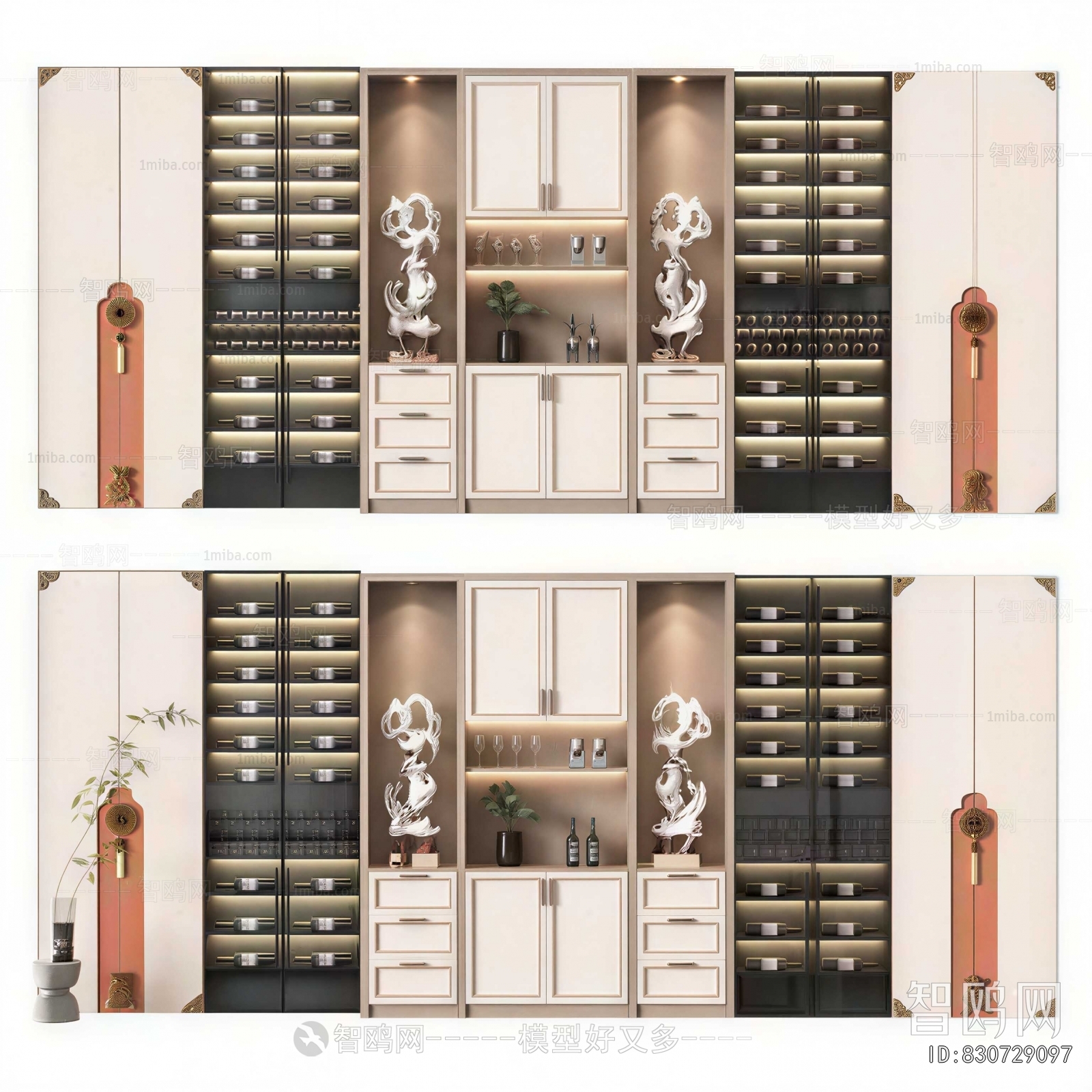 New Chinese Style Wine Cabinet